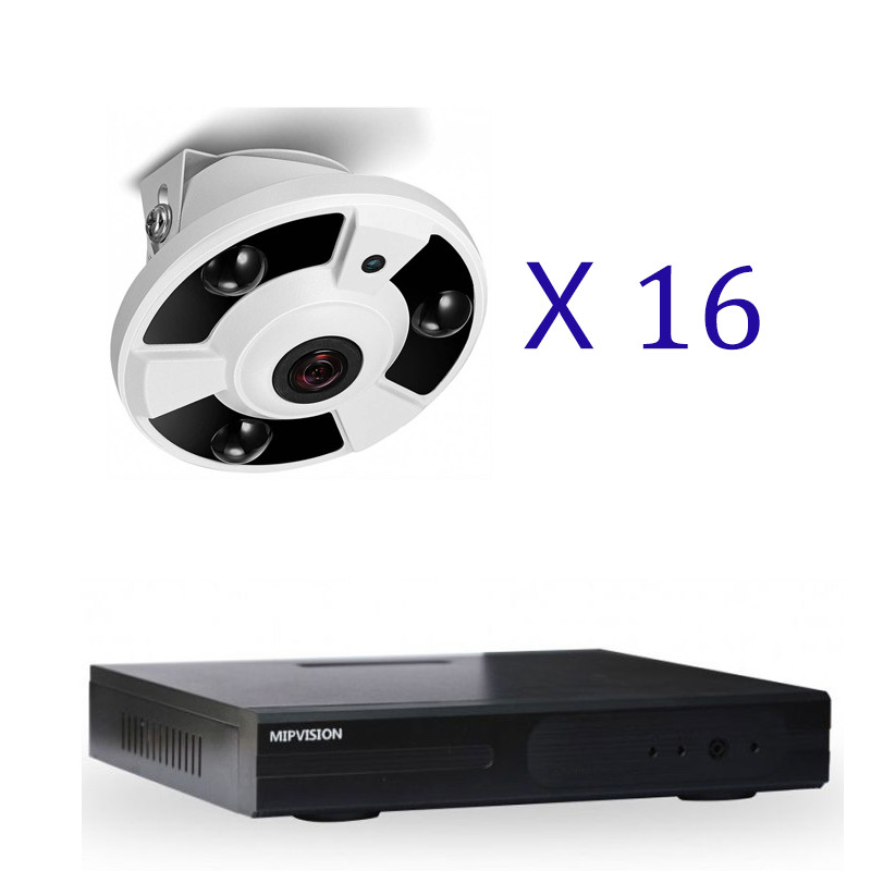Pack Dvr Hyprid + 16 Cameras Internes MipVision 2MP - Blanc Pack Dvr Hyprid + 16 Cameras Internes MipVision 2MP - Blanc