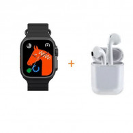Montre Connectée W26 Ultra Série 8 + Airpods + 2 Ceintures - Noir Montre Connectée W26 Ultra Série 8 + Airpods + 2 Ceintures - Noir