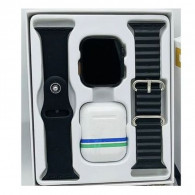 Montre Connectée W26 Ultra Série 8 + Airpods + 2 Ceintures - Noir
