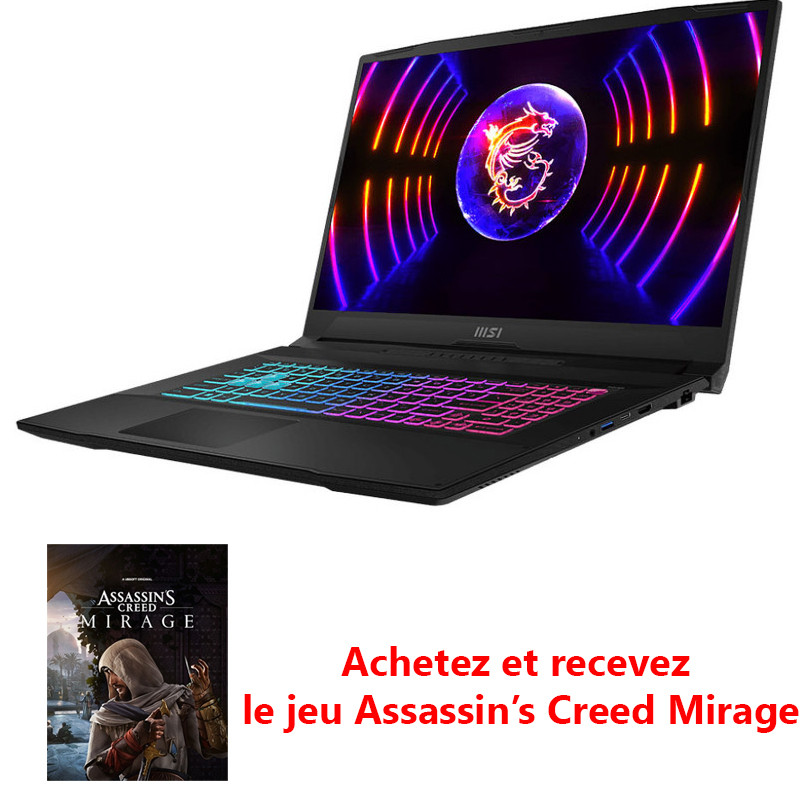 Pc Portable Gaming MSI Katana 17 B12V i7 12Gén 8Go 512 Go SSD Noir (B12VGK-416XFR)
