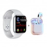 Montre Connectée W26 Pro Max Série 8 + Airpods + 2 Ceintures - Blanc & Gris Montre Connectée W26 Pro Max Série 8 + Airpods + 2 Ceintures - Blanc & Gris