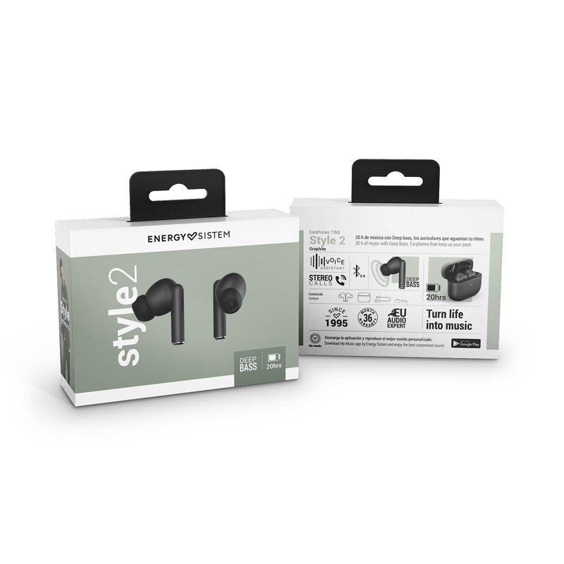 Écouteurs Sans Fil Energy Sistem Style 2 True Wireless 451739 - Graphite