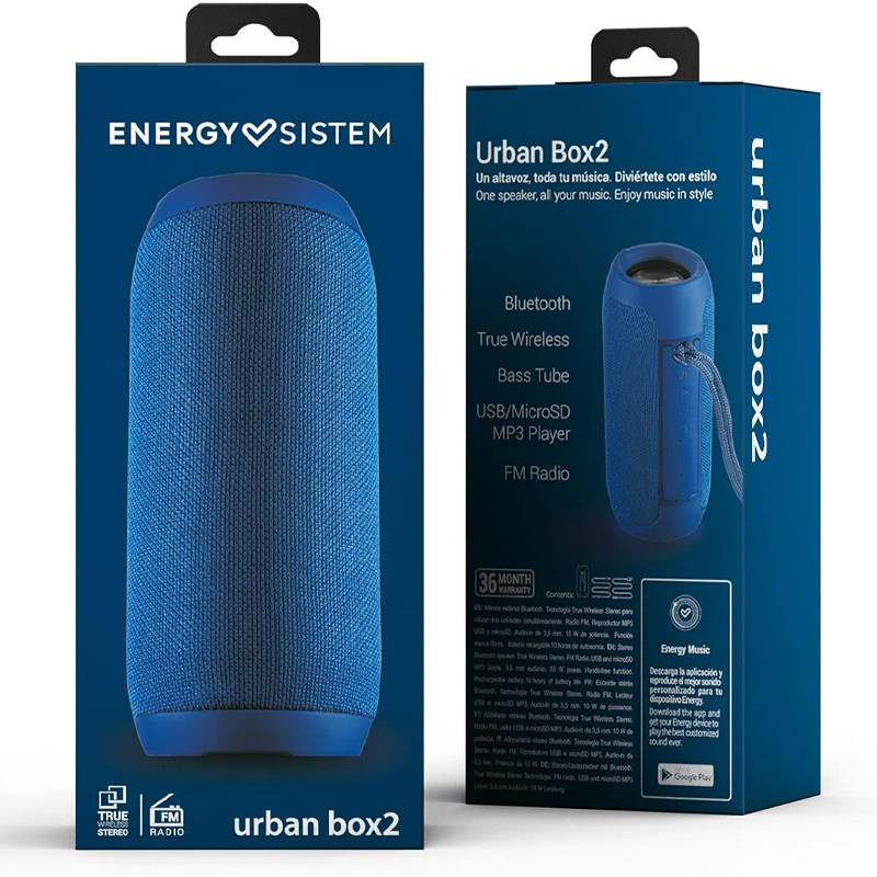 Enceinte Portable Energy Sistem Urban Box 2 Ocaen - Bleu