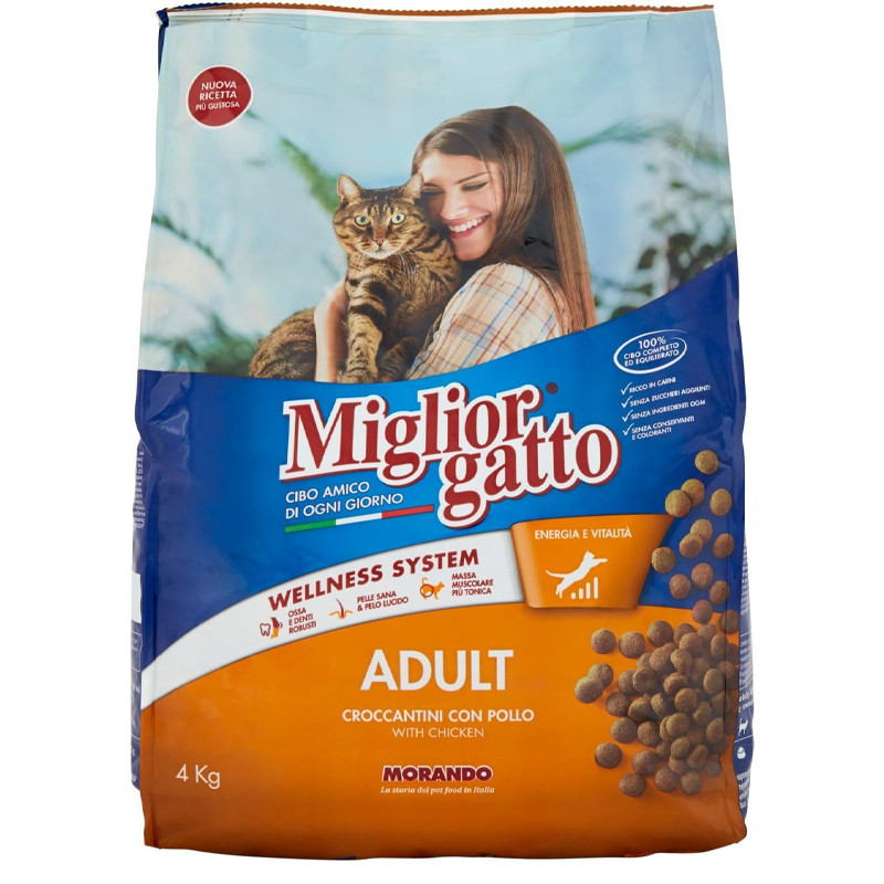 Croquettes Chat Migliore Gatto Adult Poulet 4 Kg