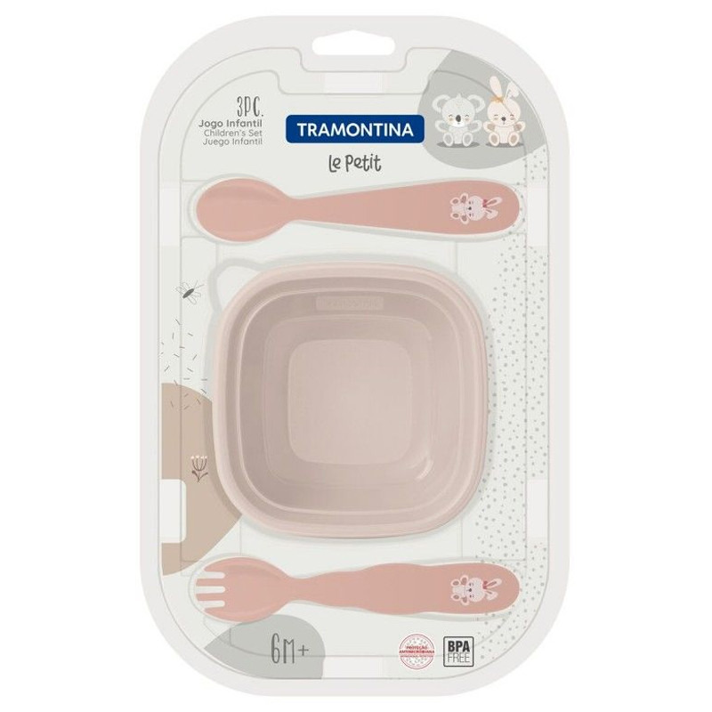 Set De 3 Pièces Pour Enfant Tramontina Le Petit - Rose