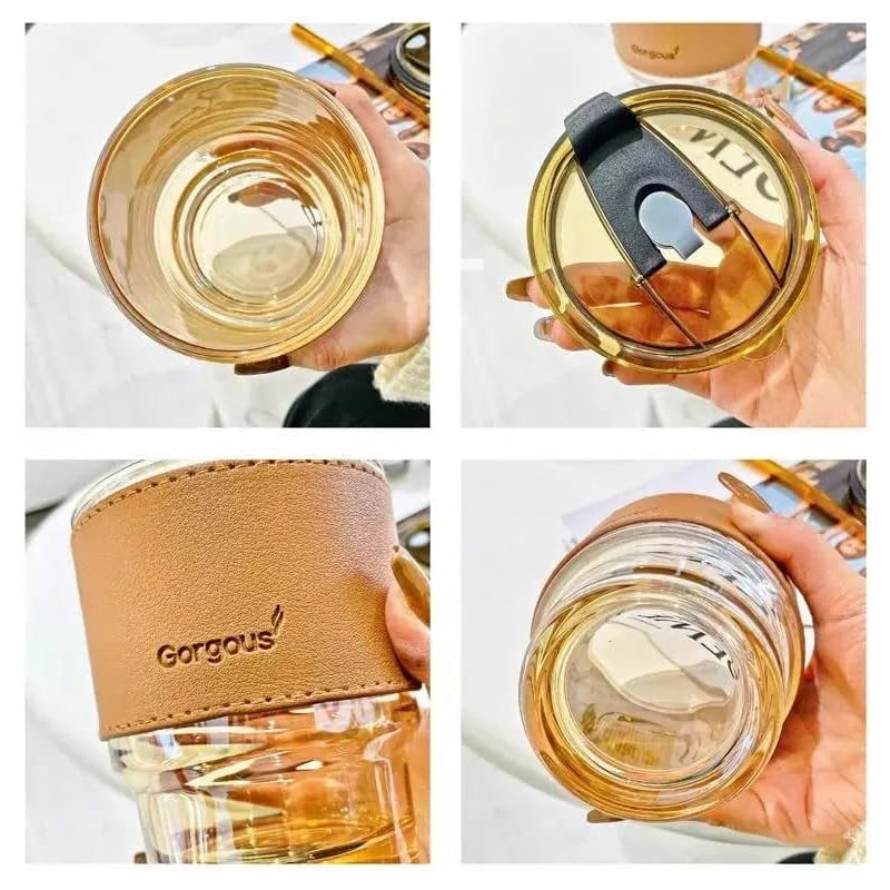Verre Personnalisé Avec Paille 500ml - Lettre A-Z, Idéal Cadeau Femme Pour Noël, Anniversaire, Saint-Valentin