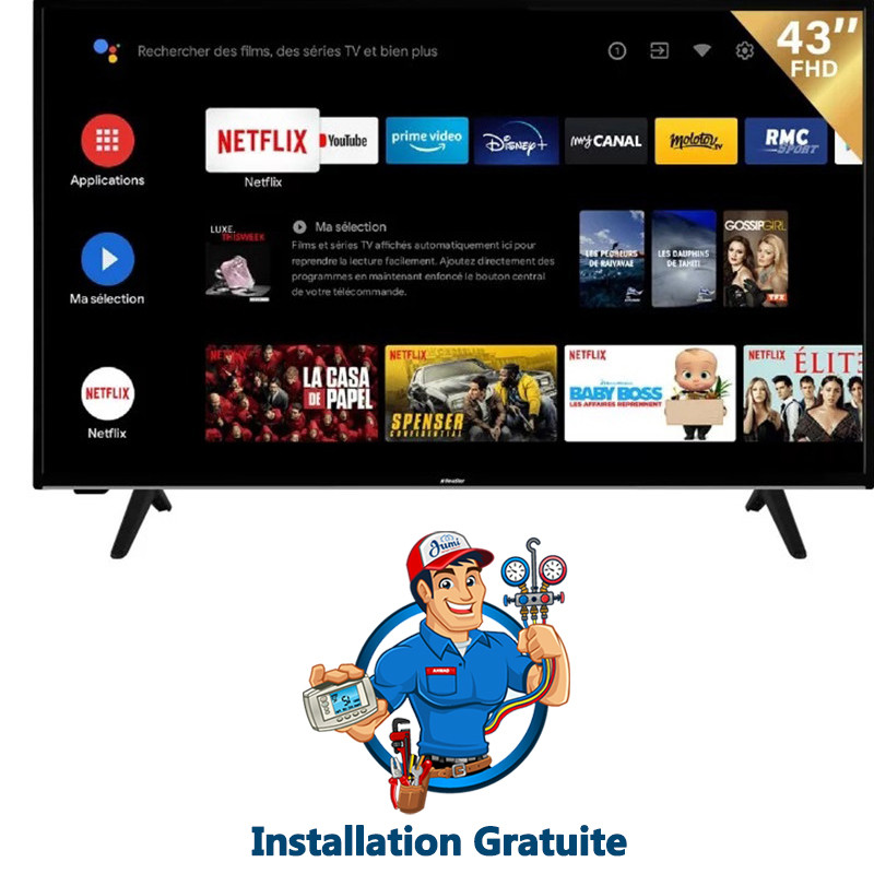 Téléviseur New Star 553 43" FHD Android Smart Avec Récepteur Intégré Noir Téléviseur New Star 553 43" FHD Android Smart Avec Récepteur Intégré Noir