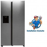 Réfrigérateur Samsung Side by Side RS68 Twin Cooling 609L Avec Distributeur D'eau Silver RS68A8820SL Réfrigérateur Samsung Side by Side RS68 Twin Cooling 609L Avec Distributeur D'eau Silver RS68A8820SL