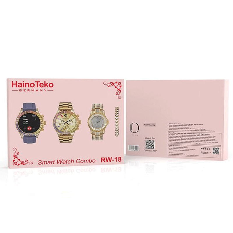 Montre Connectée Haino Teko RW18 Avec 2 Bracelets - Gold