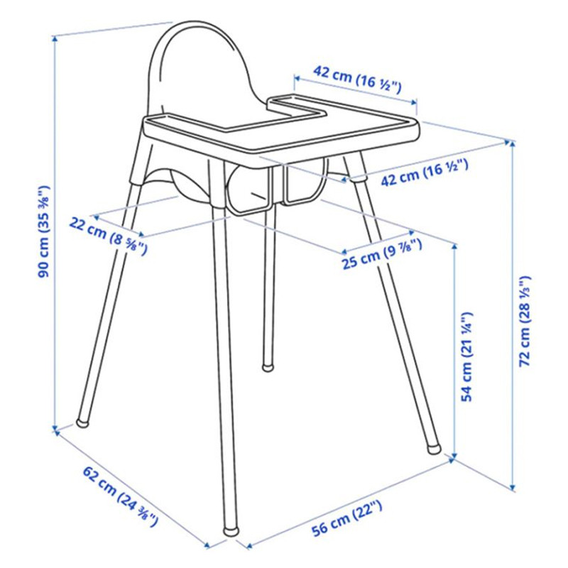 Chaise Haute Bébé Slim Prima Gris