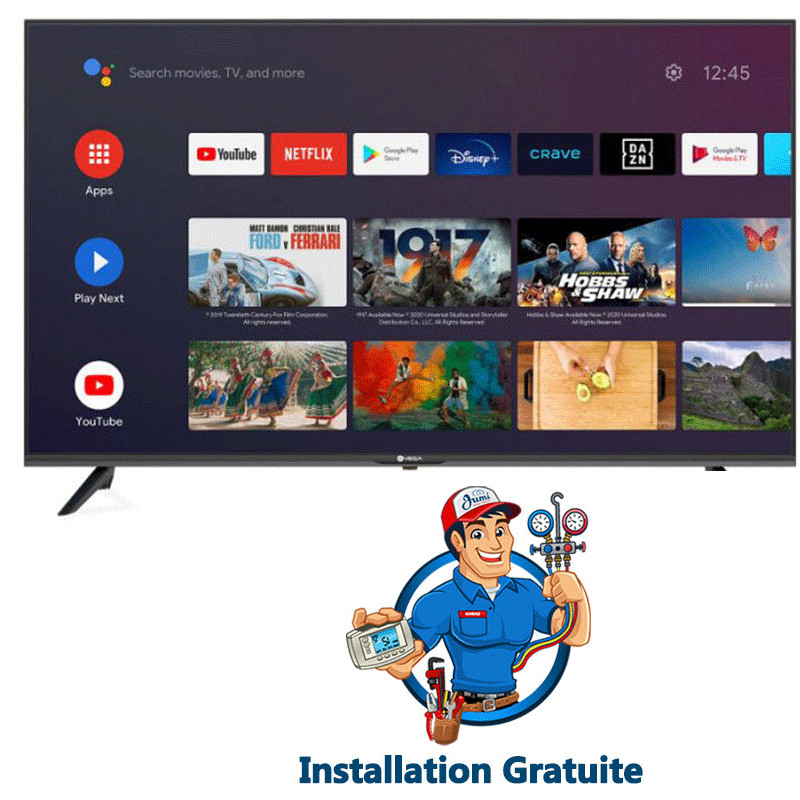 Téléviseur VEGA Led Android Smart Noir 32" Noir Avec Récepteur Intégré + Support Mural