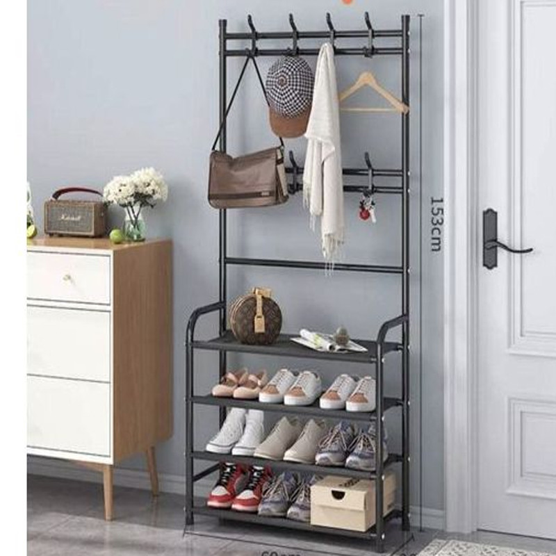 Porte Manteau avec Rangement de Chaussures Noir