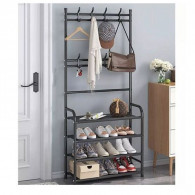 Porte Manteau avec Rangement de Chaussures Noir