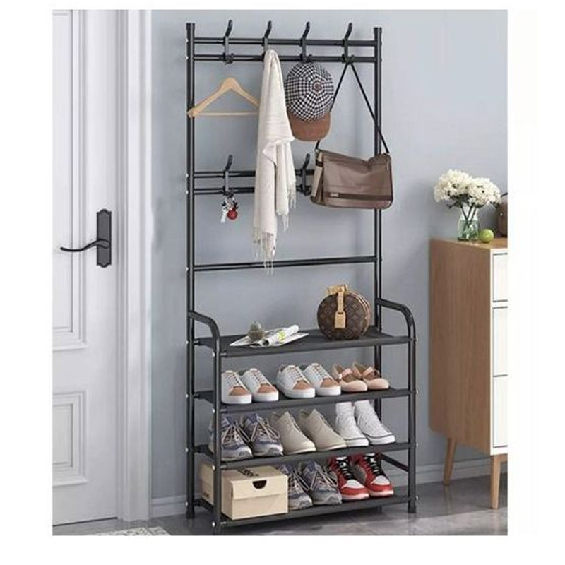 Porte Manteau avec Rangement de Chaussures Noir