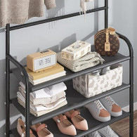 Porte Manteau avec Rangement de Chaussures Noir