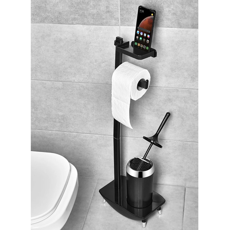 Brosse de Toilette Avec Support Çelik Ayna Acero Noir