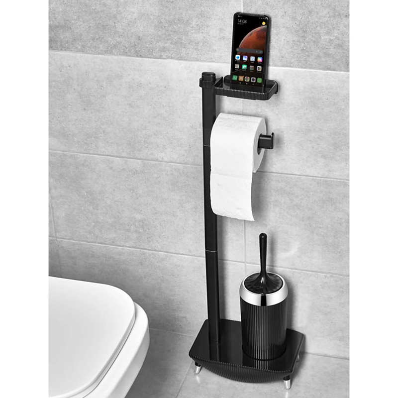 Brosse de Toilette Avec Support Çelik Ayna Acero Noir