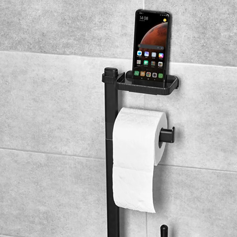 Brosse de Toilette Avec Support Çelik Ayna Acero Noir