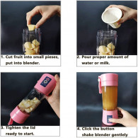 Blender Portable Rechargeable 380 ml Rose Blender Portable Rechargeable 380 ml Rose
