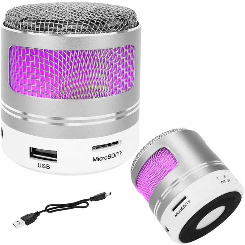 Haut Parleur Bluetooth Music LED FM Gris