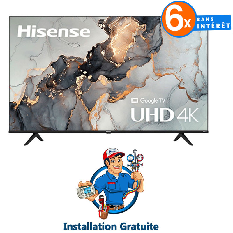 TV Hisense 50" 4K UHD Avec Google Noir (50A6H)