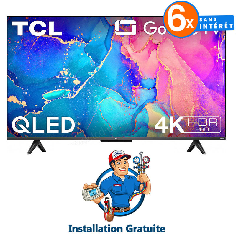 TV QLED TCL 65C635 65" UHD 4K Google TV - Noir