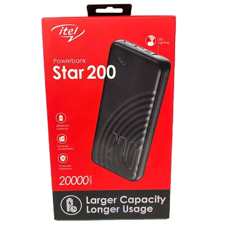 Power Bank Itel Star 200C 20 000 mAh Noir