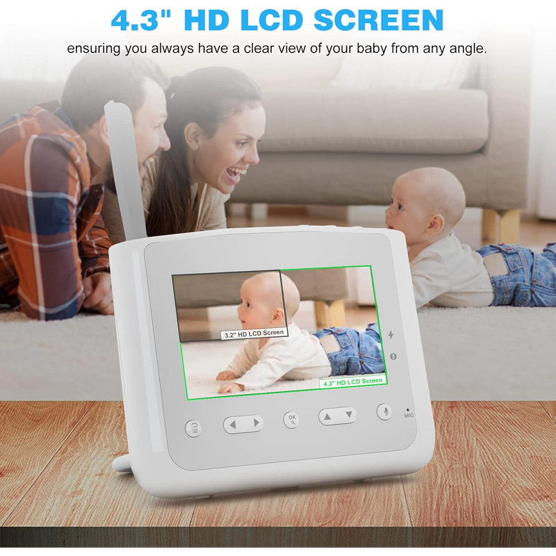 Moniteur Vidéo Pour Bébé Pix-Link RW202Y Avec Caméra Panoramique Blanc