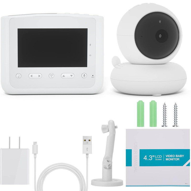 Moniteur Vidéo Pour Bébé Pix-Link RW202Y Avec Caméra Panoramique Blanc