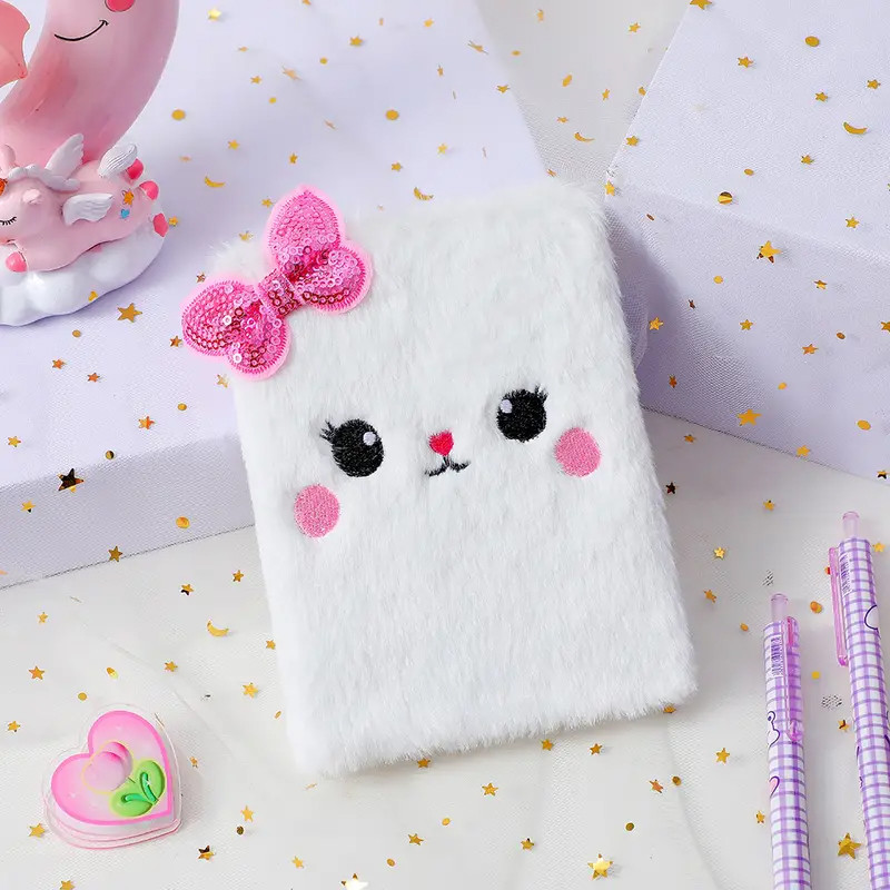Bloc Notes En Peluche Kitty Blanc