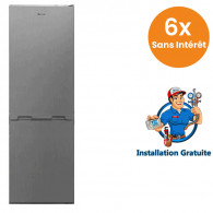 Réfrigérateur Combiné BRANDT 380 Litres NoFrost Silver (BCT8620X)