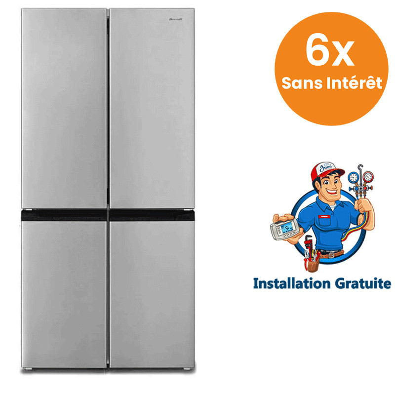 Réfrigérateur Side By Side BRANDT NoFrost 620 L Inox (BFM680TYNX)