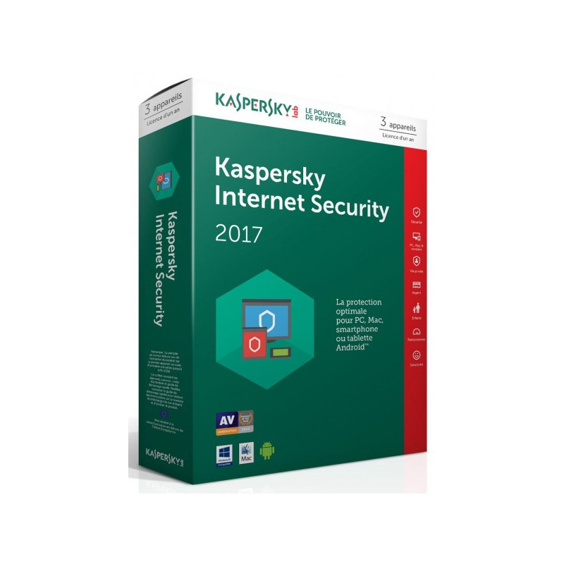 Kaspersky Internet Security 2017 - 1 an / 3 Pcs