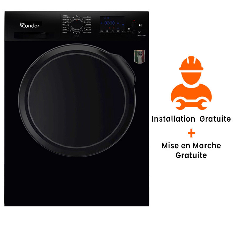 Machine à Laver Frontale Condor CON-F912B 9Kg - Noir