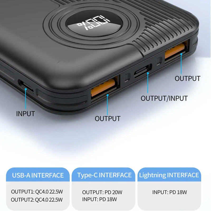 Power Bank Aspor A320 10 000 mAh Noir en Tunisie