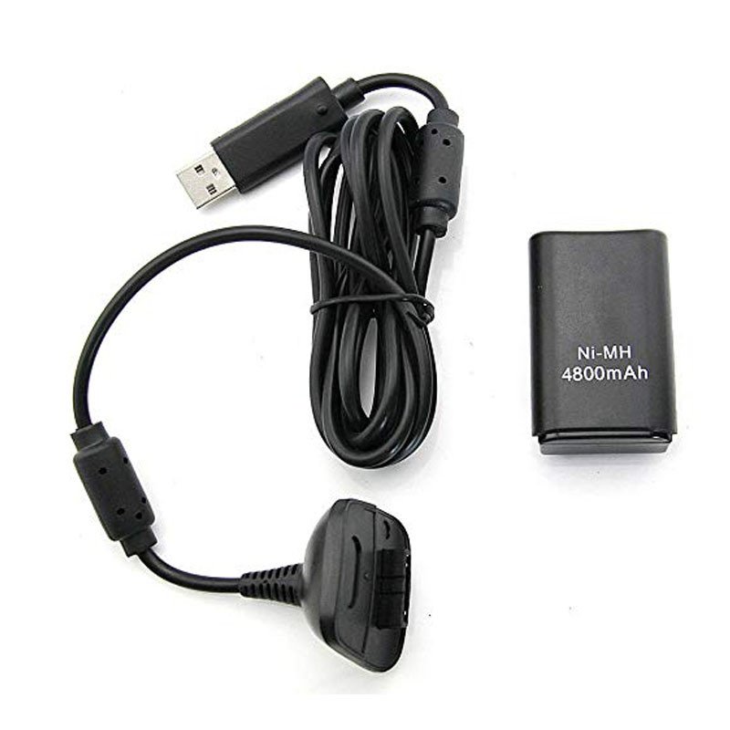 Pack Adaptateur & Batterie Rechargeable pour X-BOX 360 Noir en Tunisie