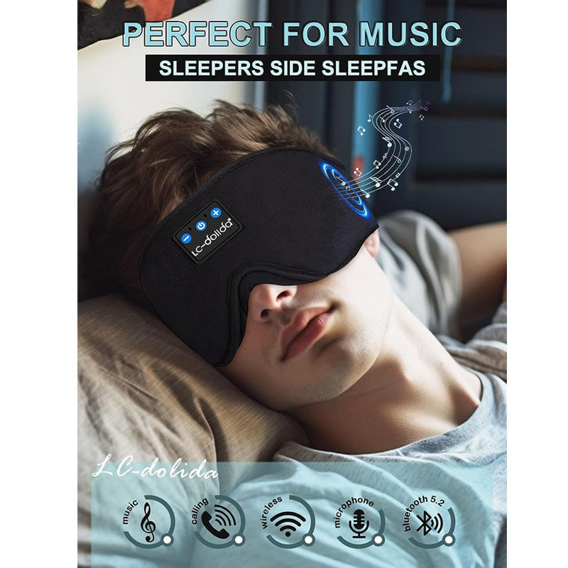 Masque de sommeil Casque musique Bluetooth Noir en Tunisie