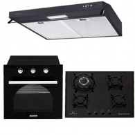 Pack Électroménager Galaxy Naturel : Hotte Casquette + Plaque De Cuisson + Four Encastrable Pack Électroménager Galaxy Naturel : Hotte Casquette + Plaque De Cuisson + Four Encastrable