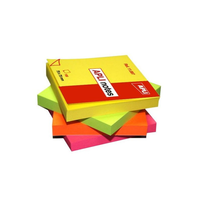 Notes Autocollantes Brillant Apli 75x75mm 100F Vert