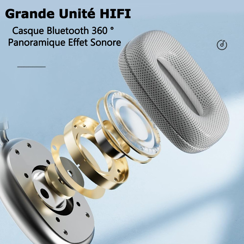 Casque Sans Fil P9 Bluetooth Avec Emplacement Carte Mémoire Gold en Tunisie