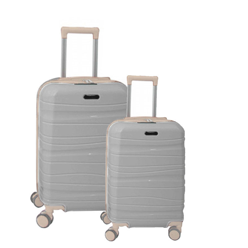 Set De 2 Valises Incassable Avec Roues Démontables Gris et Beige en Tunisie