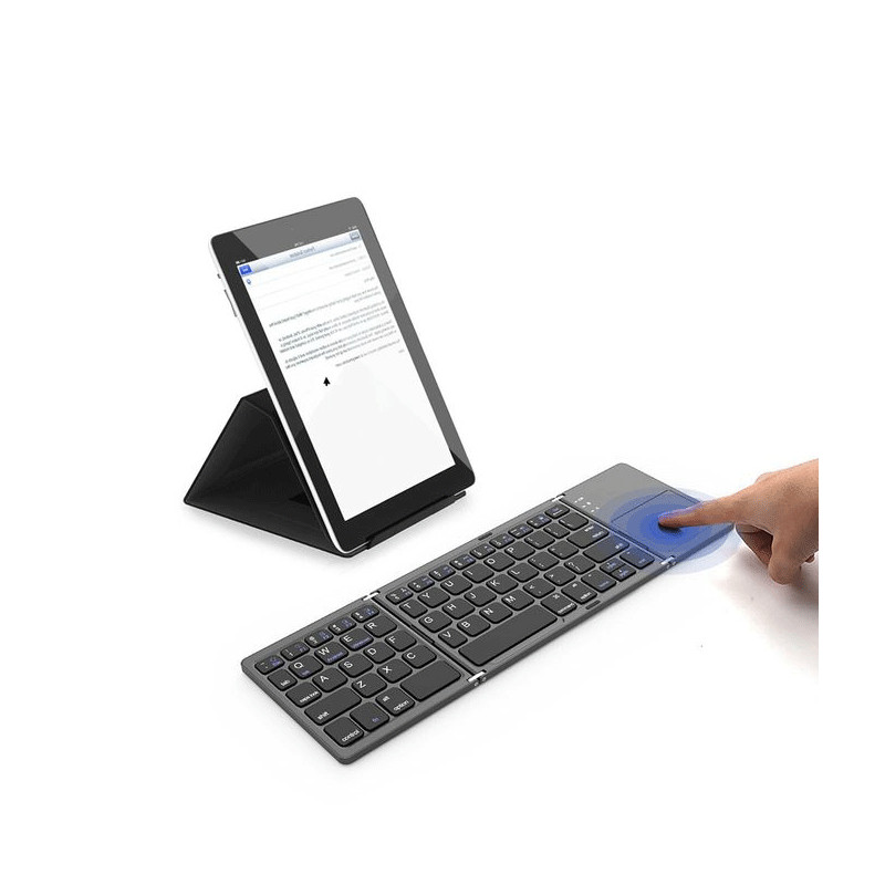 Mini Clavier Bluetooth Pliable Gris en Tunisie