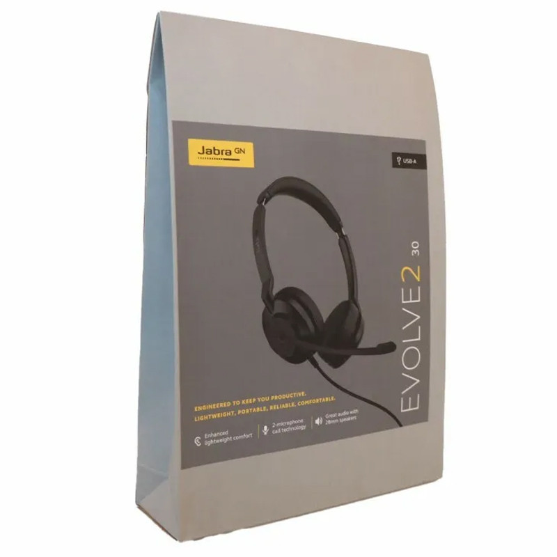 Micro Casque Jabra Evolve2 30 SE Duo MS-USB-A Noir en Tunisie