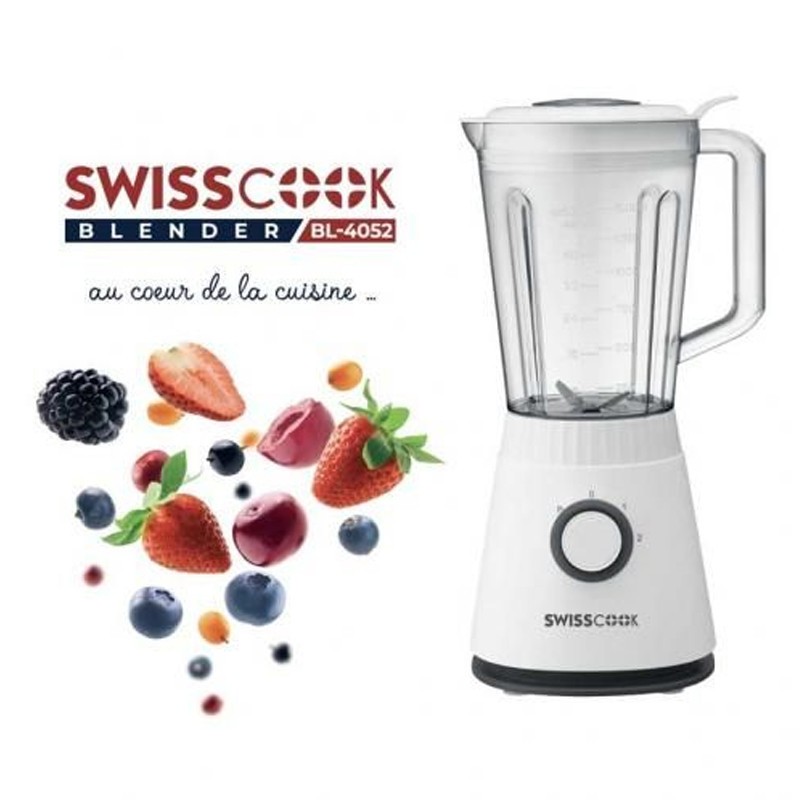 Blender Swisscook BL-4052 600W 1.5L Blanc en Tunisie
