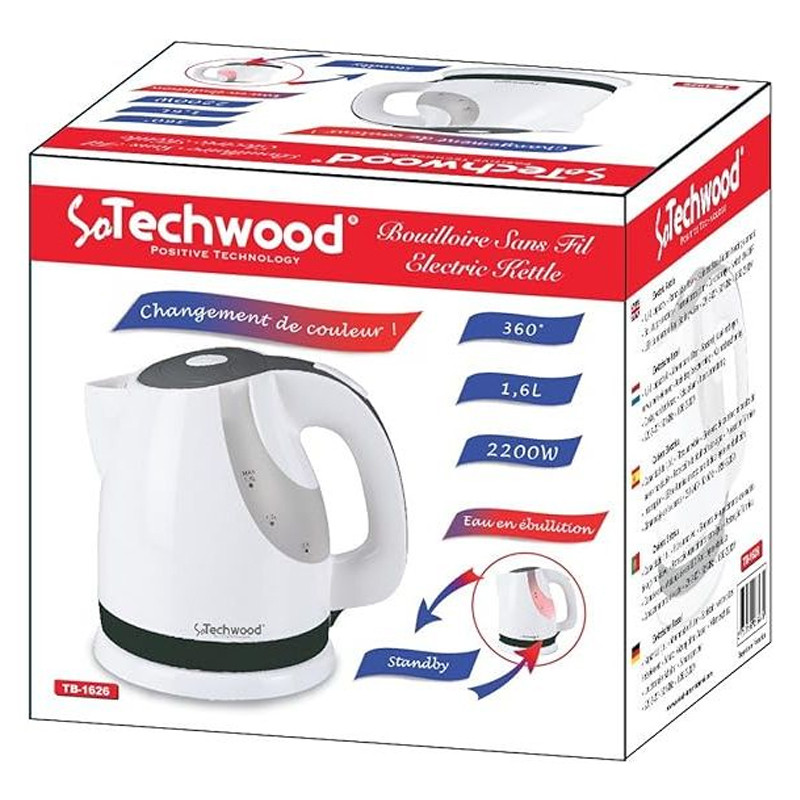 Bouilloire Electrique Techwood TB-1626 2200W Blanc en Tunisie