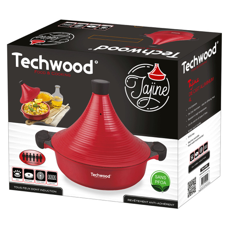 Tajine Terracotta Techwood TAJ-246 4L Rouge en Tunisie