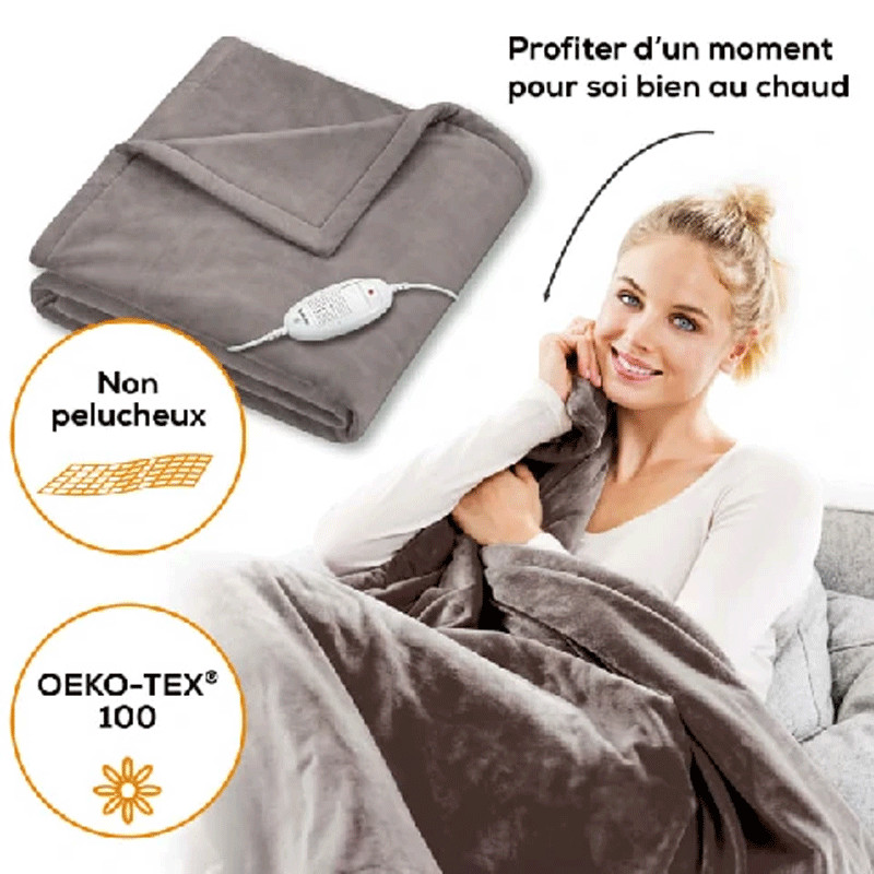 Couverture Chauffante Beurer HD75  Cosy Taupe en Tunisie