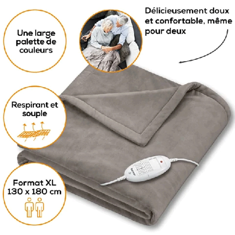 Couverture Chauffante Beurer HD75  Cosy Taupe en Tunisie