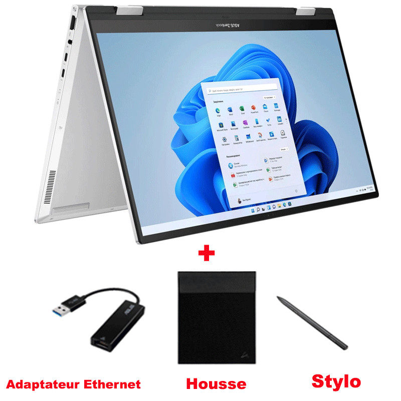 Pc Portable Asus ZenBook 14 Flip Oled i7 13Gén 16Go 1To SSD Gris Pc Portable Asus ZenBook 14 Flip Oled i7 13Gén 16Go 1To SSD Gris