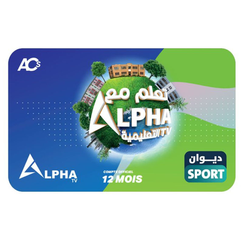 Alpha  + Diwan Sport + Taalimiya 12 Mois en Tunisie